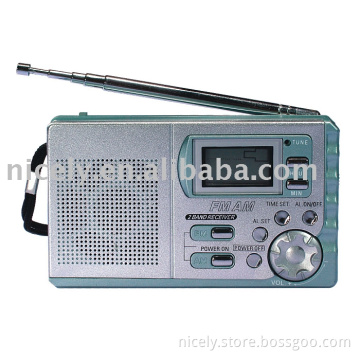 digital radio with speaker and LCD display, alarm function